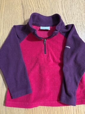 Columbia Pink & Purple Girls' Half-Zip Fleece Pullover